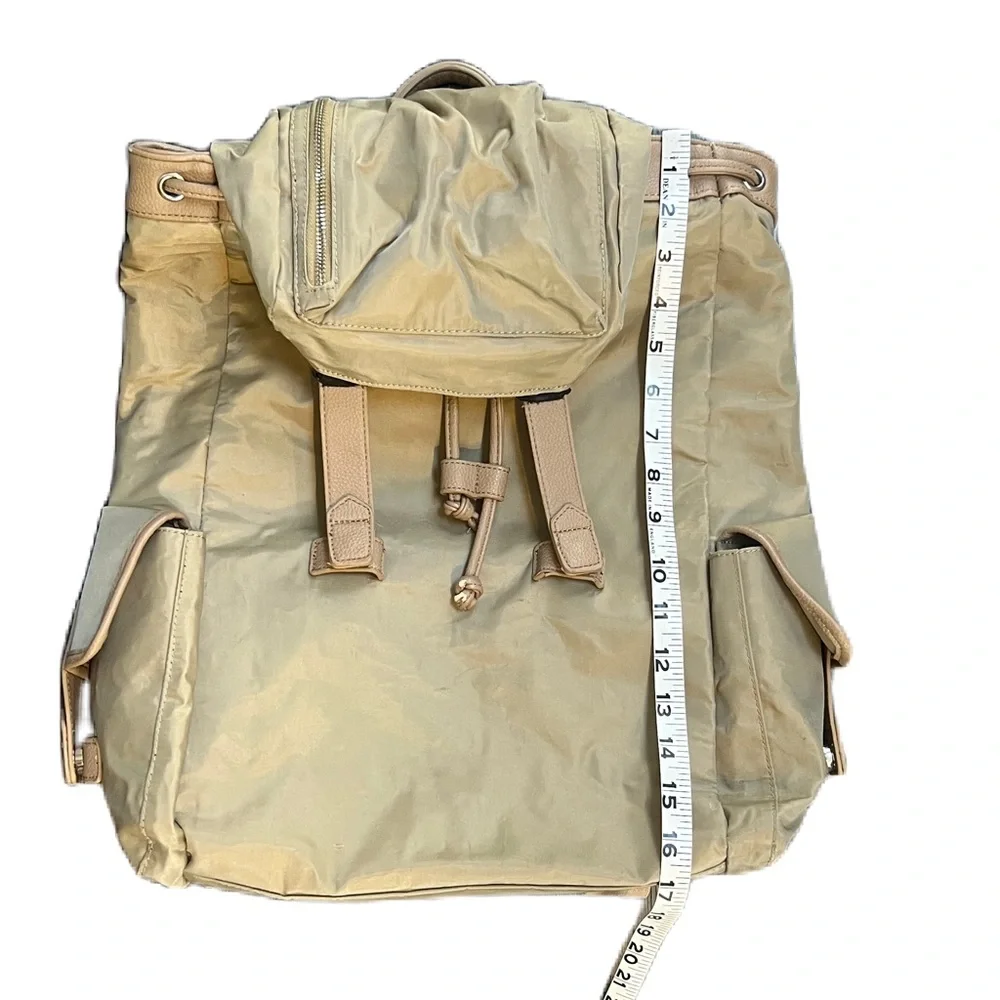 Duchamp London Tan Nylon Drawstring Computer Backpack